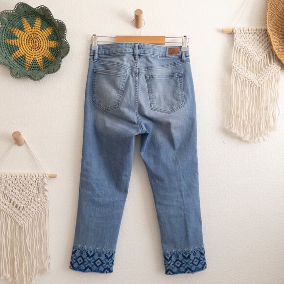 Lauren Ralph Lauren Blue Embroidered Cropped Denim Jeans Size 2 - Picture 2 of 6